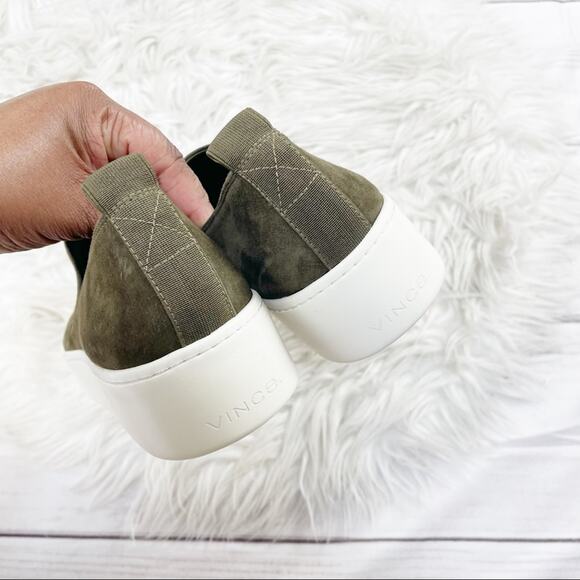 Vince Women's Saxon 2 Slip On Platform Sneakers In Militaire  Size 11 / 41 - Picture 4 of 7